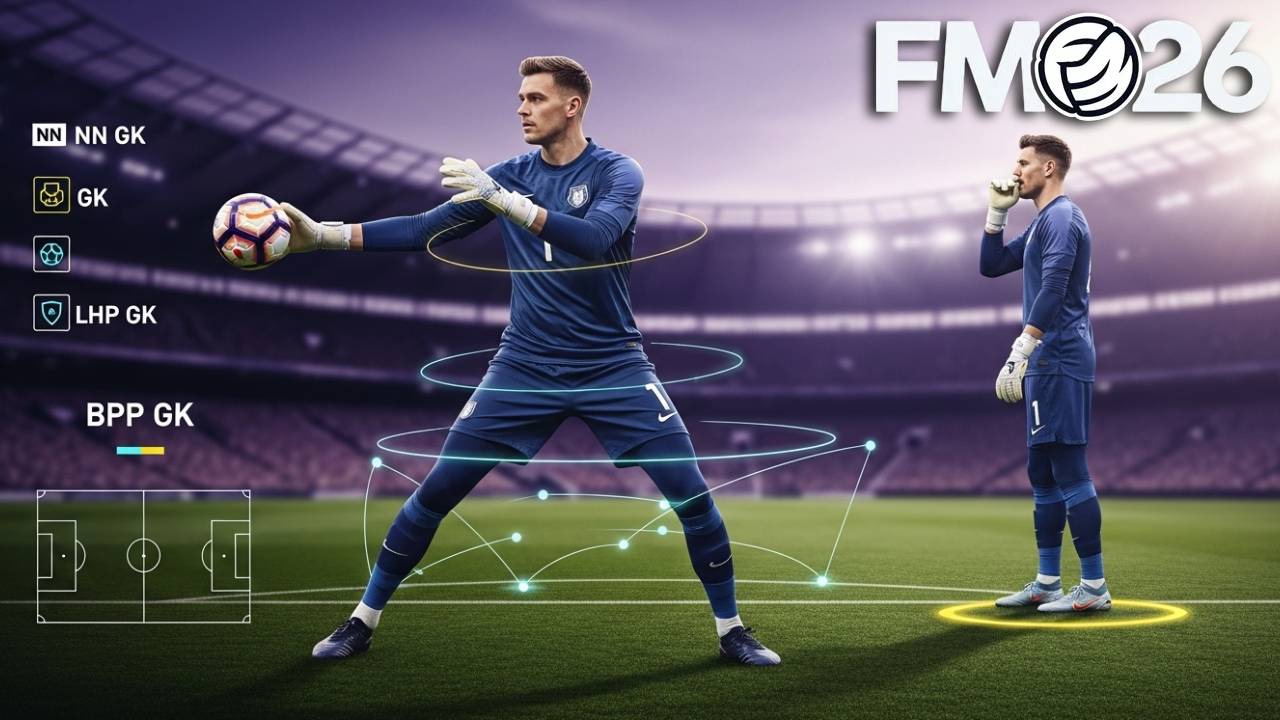 Kiper modern jadi pusat taktik di FM26 Bahasa Indonesia.