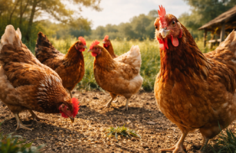 Ilustrasi peternakan ayam petelur. Lebih dari sekadar sumber telur, ayam ternyata memiliki kecerdasan dan kehidupan sosial yang kompleks.