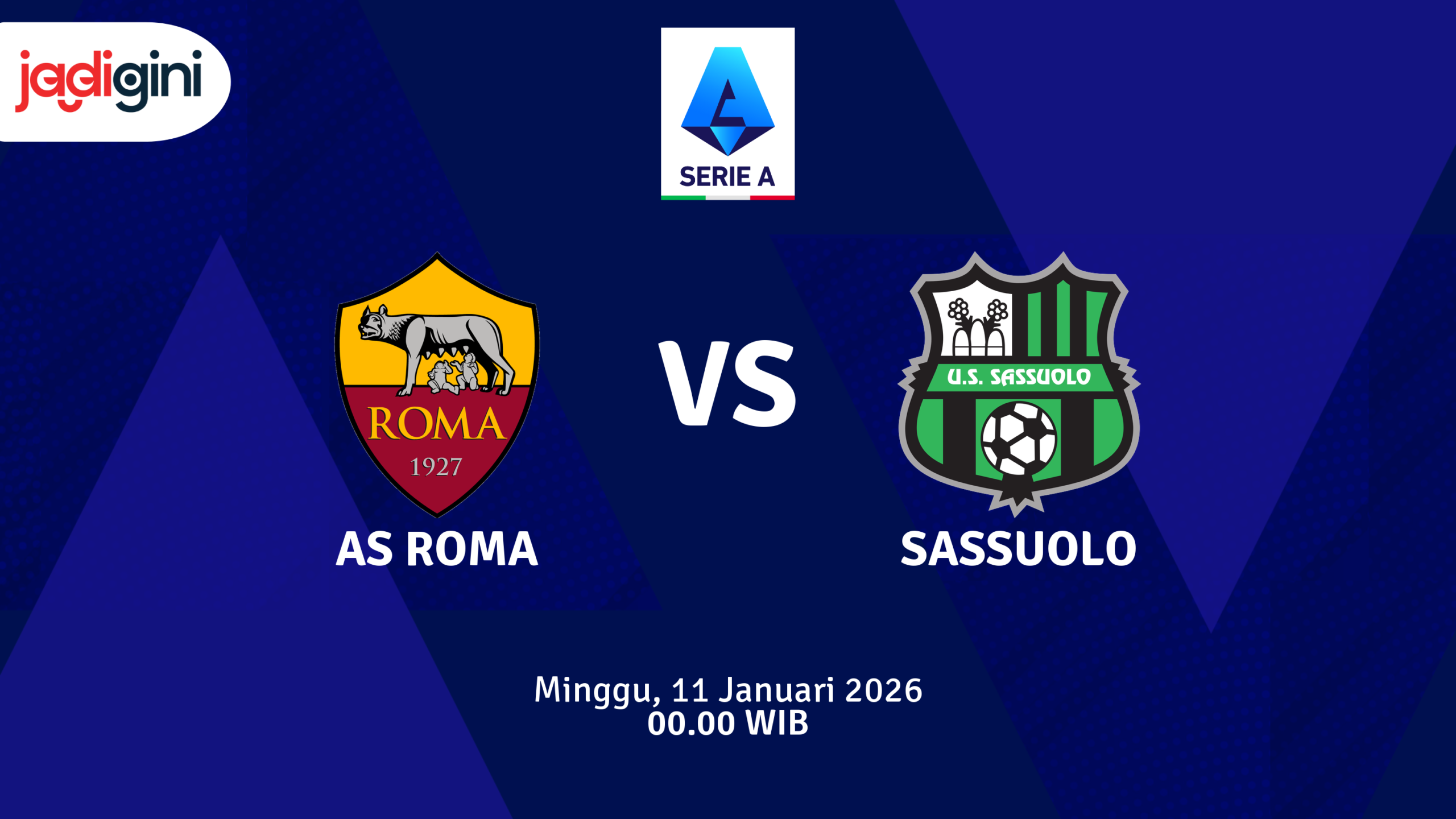 Match Banner: AS Roma vs Sassuolo
