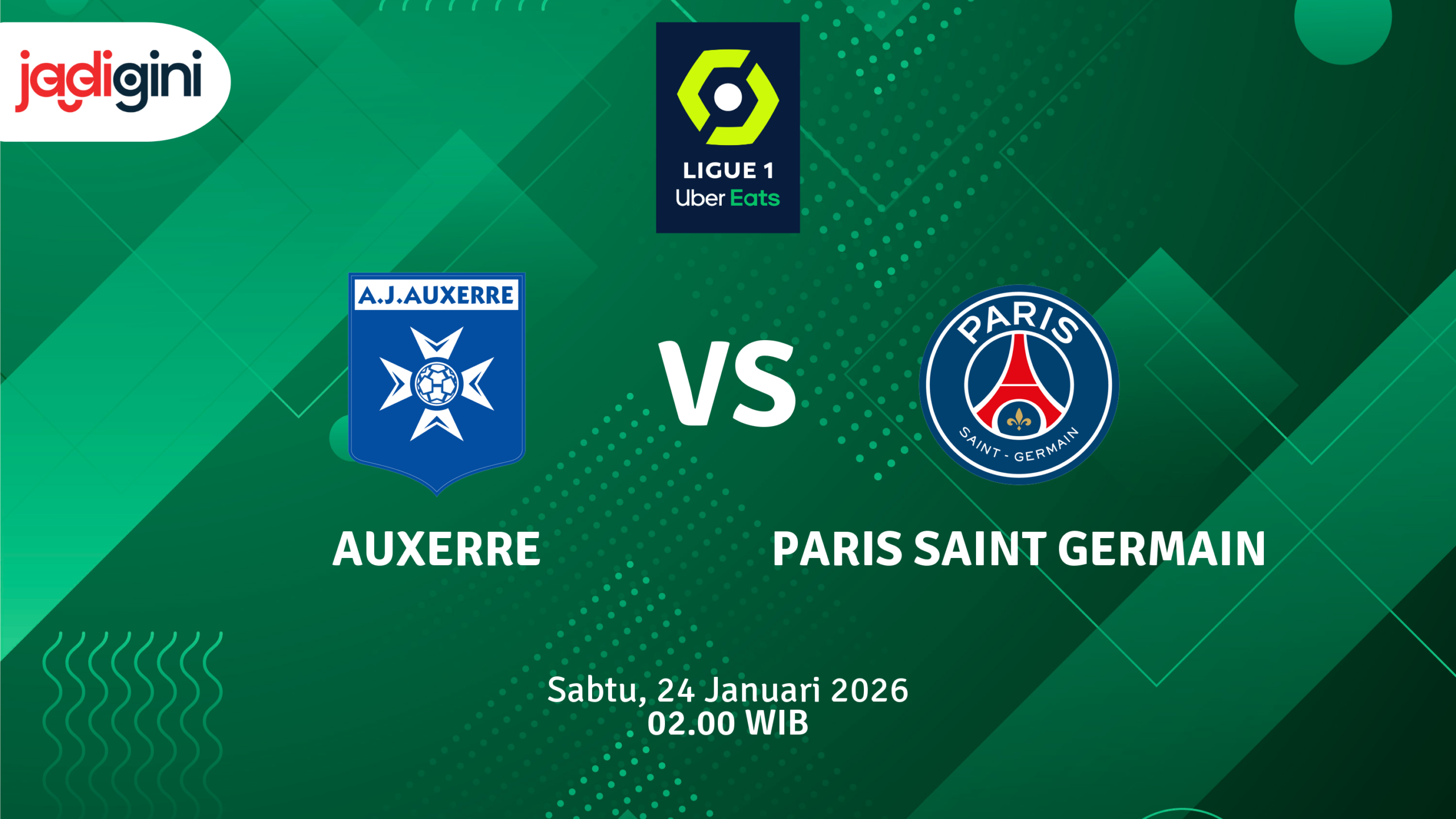 Match Banner: Auxerre vs Paris Saint Germain