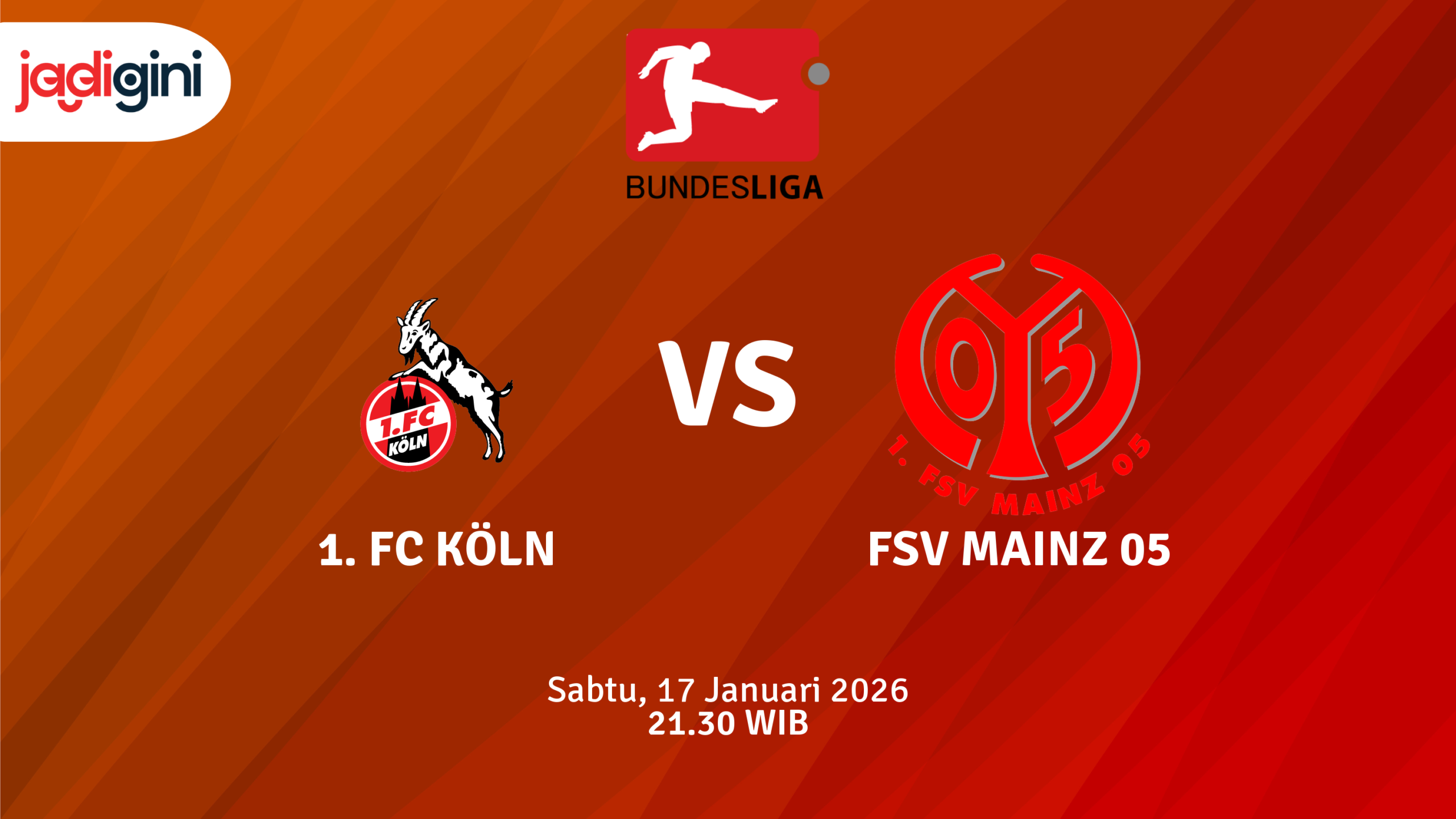 Match Banner: 1. FC Köln vs FSV Mainz 05