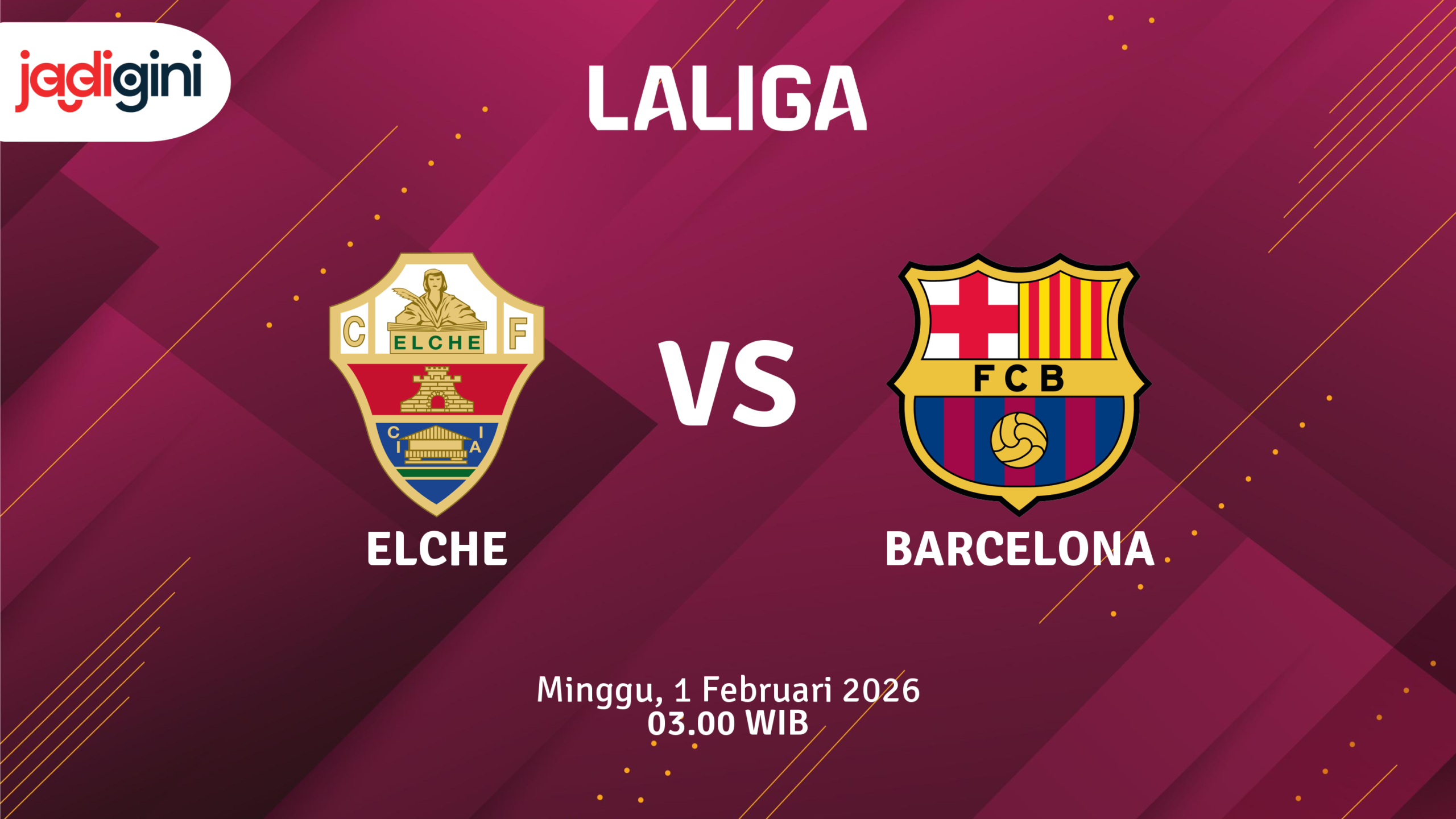 Match Banner: Elche vs Barcelona