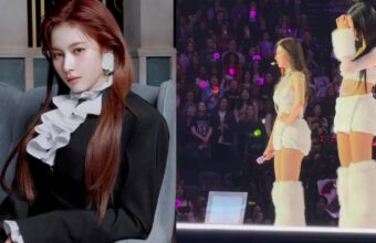 Sana TWICE saat tampil dalam rangkaian This Is For World Tour yang kini menjadi sorotan penggemar.