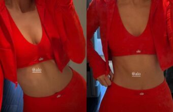 Kendall Jenner tampil sporty dengan set merah Alo yang langsung jadi sorotan.