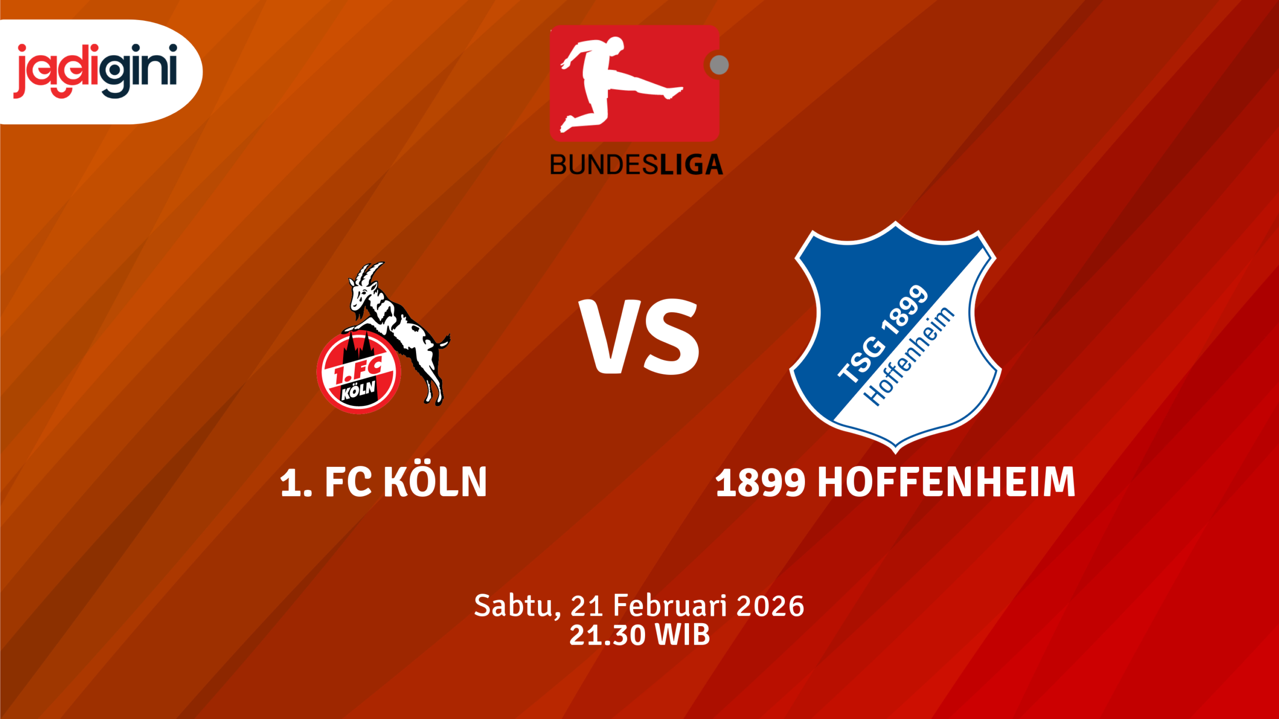 Match Banner: 1. FC Köln vs 1899 Hoffenheim