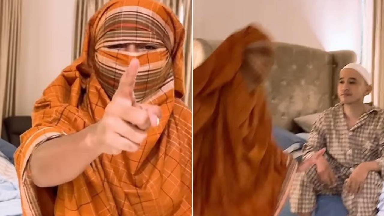 Betrand Peto tampil total dengan kostum unik demi membangunkan Ruben Onsu saat sahur.