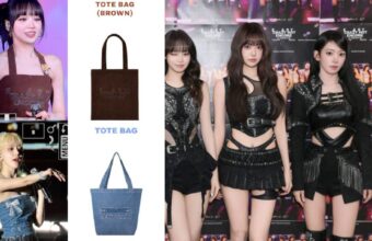 Chaewon dan Sakura tampil kreatif saat encore dengan tote bag yang dijadikan atasan.