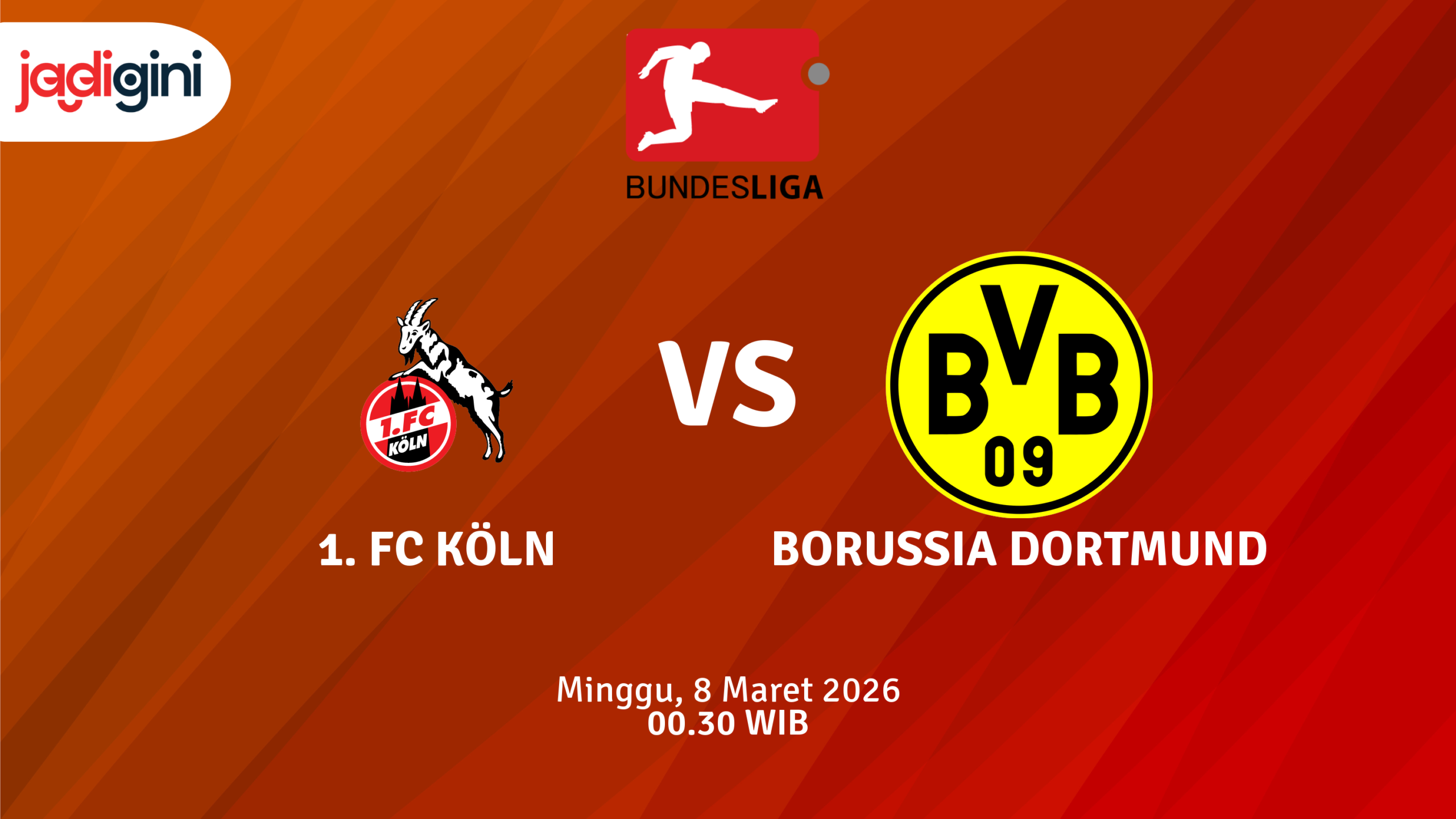 Match Banner: 1. FC Köln vs Borussia Dortmund