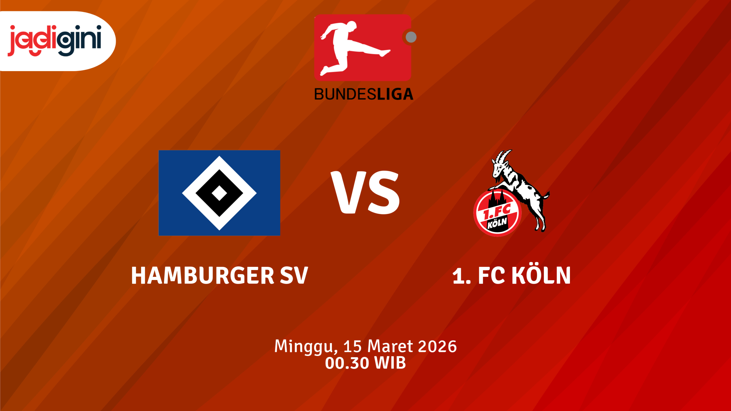 Match Banner: Hamburger SV vs 1. FC Köln