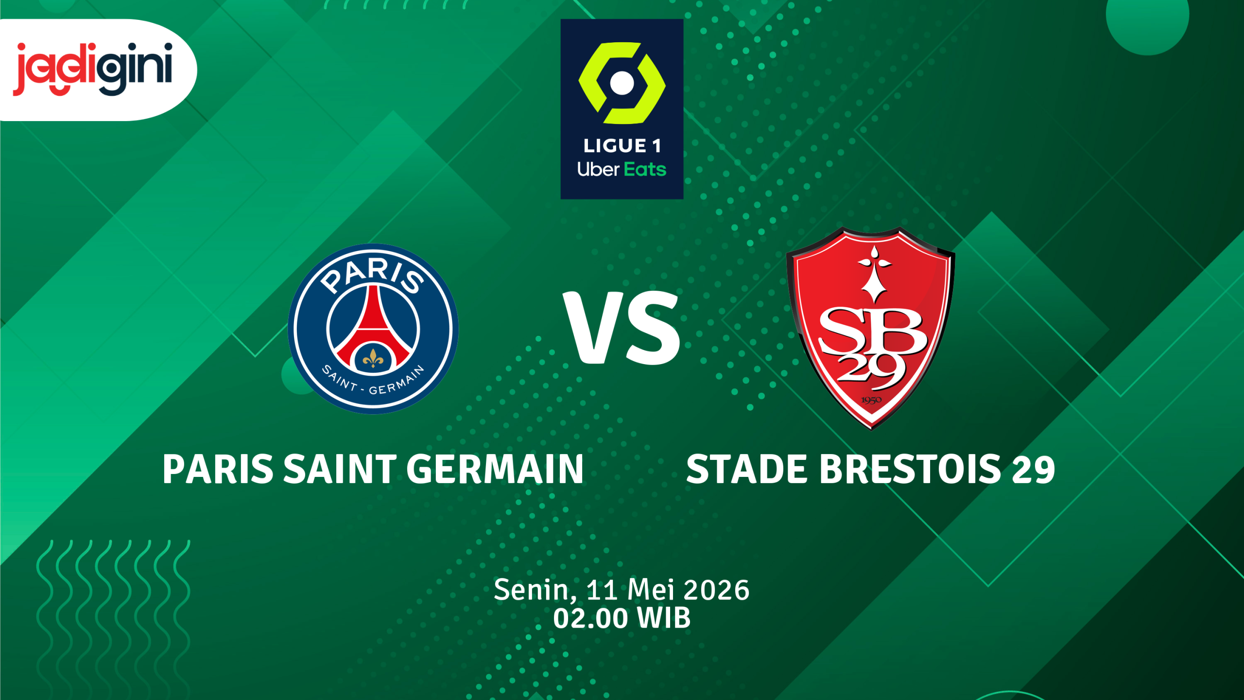 Match Banner: Paris Saint Germain vs Stade Brestois 29