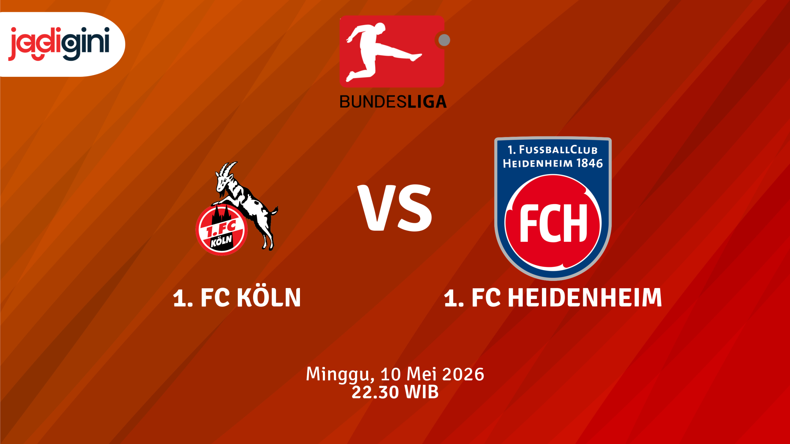 Match Banner: 1. FC Köln vs 1. FC Heidenheim